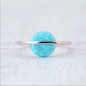 Pura Vida Opal Saturn Ring Silver/Blue 8